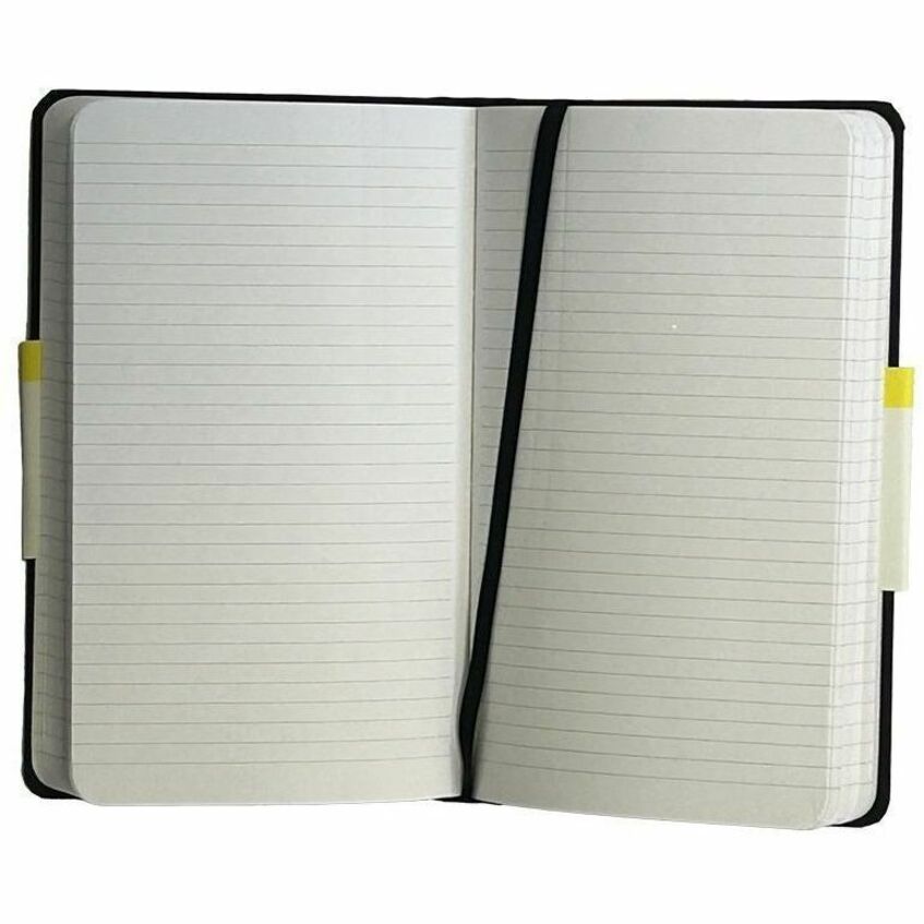 192 Pages - 60 lb Basis Weight - Bright White Paper - Black Cover - Acid-free Paper, Bleed Resistant, Expandable Pocket, Durable, Hard Cover, Ribbon Marker, Bookmark - Recycled - 1 Each