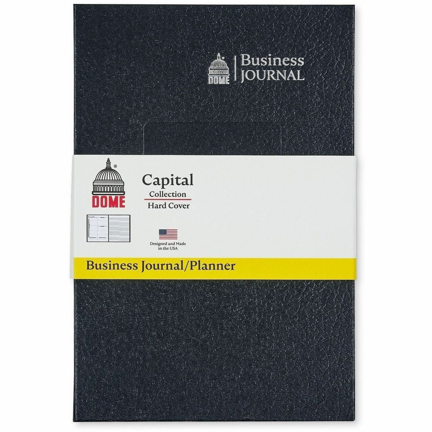 Business - 5" x 8" Sheet Size - Bright White Sheet - Black Cover - Acid-free, Pocket, Bleed Resistant, Expandable Inner Pocket, Eco-friendly, Durable Cover, Hard Cover, Built-in Planner, Smooth - 1 Each