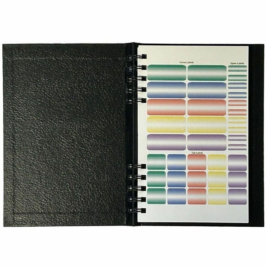 Business - 5" x 8" Sheet Size - Bright White Sheet - Black Cover - Acid-free, Pocket, Bleed Resistant, Expandable Inner Pocket, Eco-friendly, Durable Cover, Hard Cover, Built-in Planner, Smooth - 1 Each