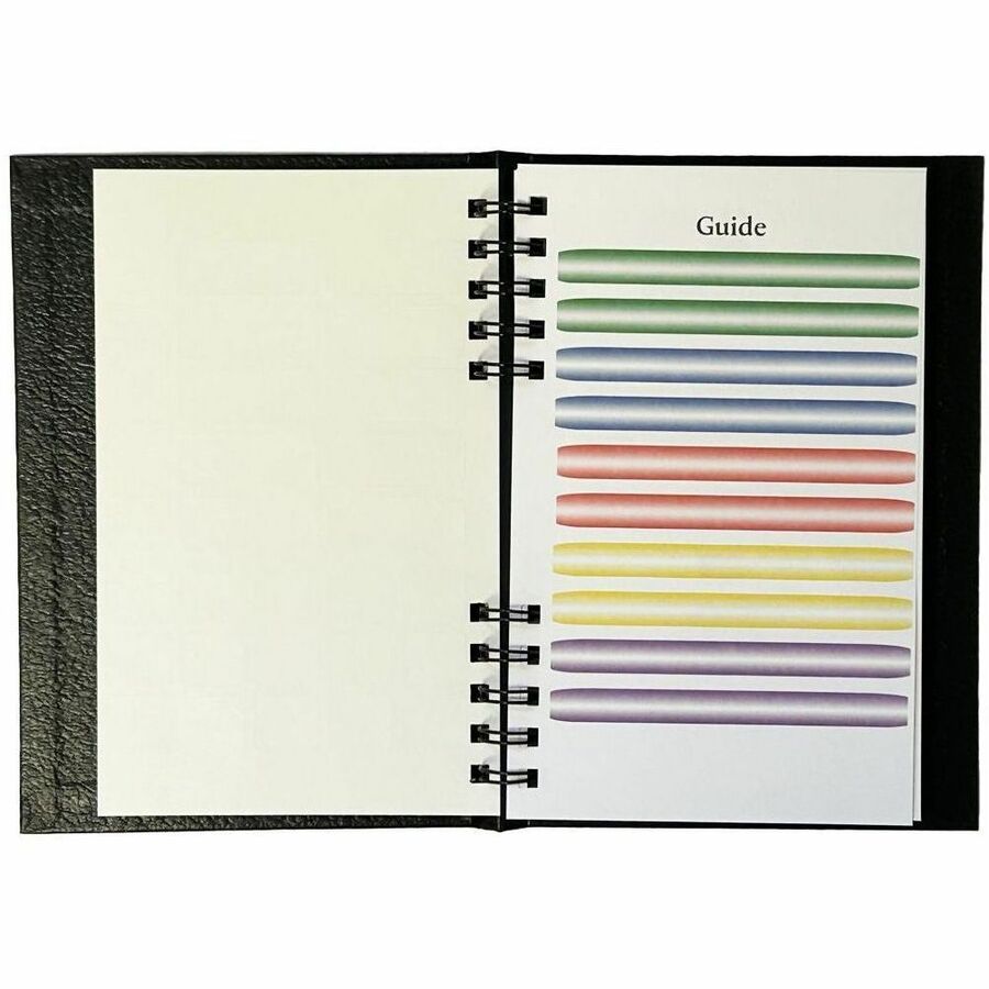 Business - 5" x 8" Sheet Size - Bright White Sheet - Black Cover - Acid-free, Pocket, Bleed Resistant, Expandable Inner Pocket, Eco-friendly, Durable Cover, Hard Cover, Built-in Planner, Smooth - 1 Each