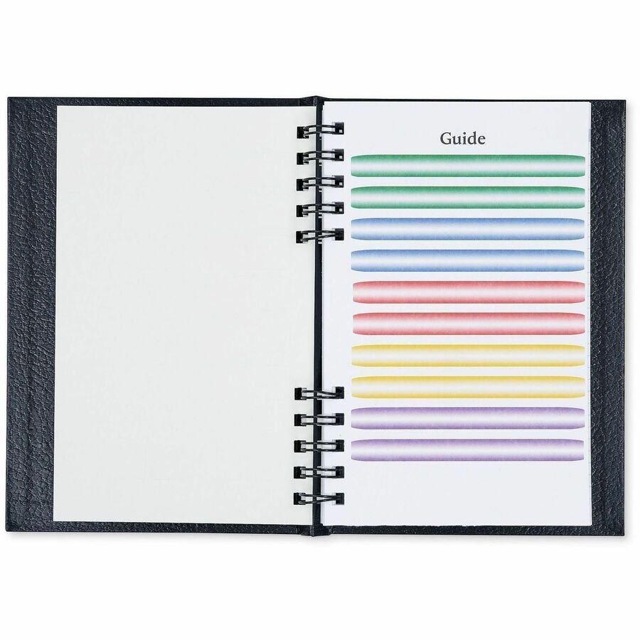 Business - 5" x 8" Sheet Size - Bright White Sheet - Black Cover - Acid-free, Pocket, Bleed Resistant, Expandable Inner Pocket, Eco-friendly, Durable Cover, Hard Cover, Built-in Planner, Smooth - 1 Each