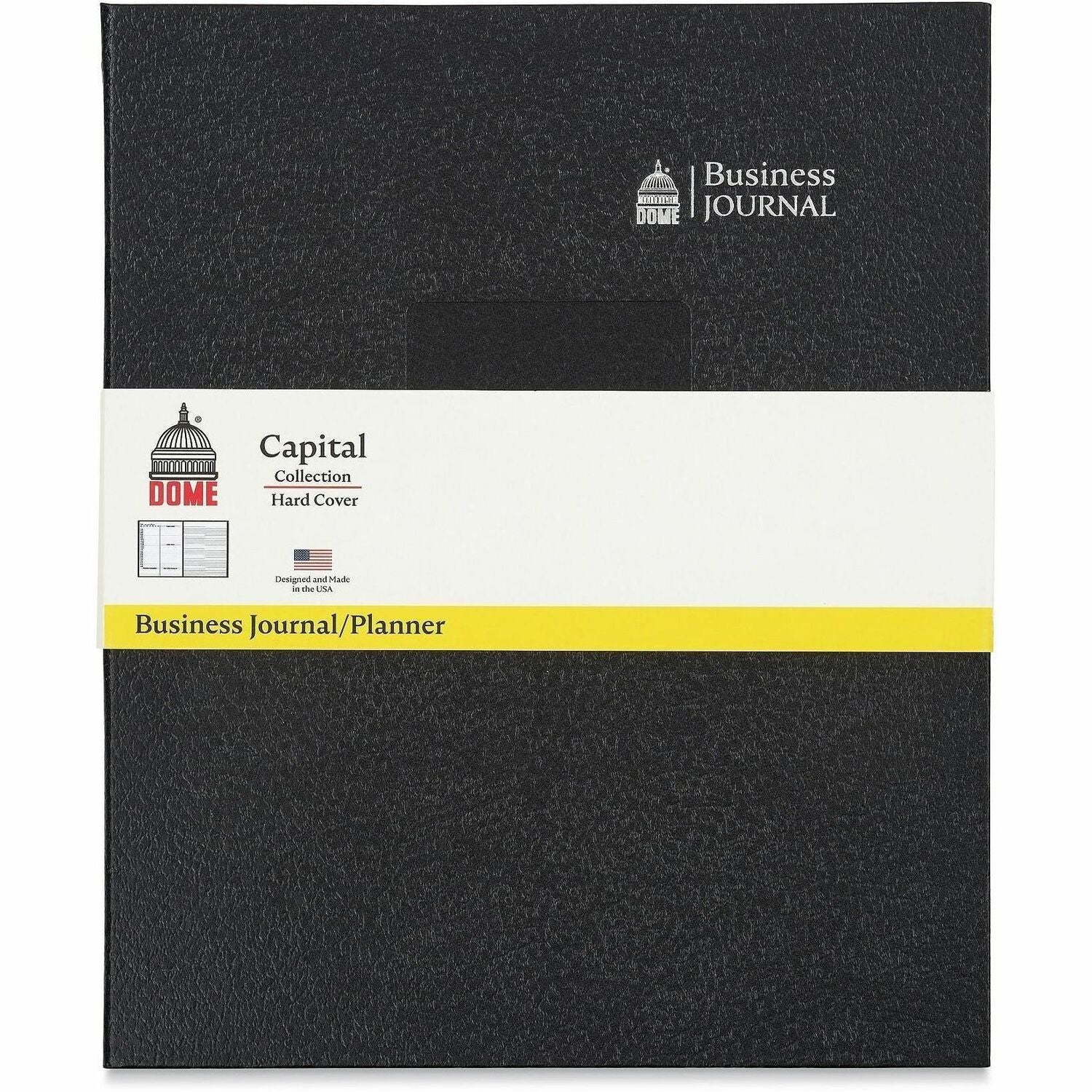 Business - 8" x 10" Sheet Size - Bright White Sheet - Black Cover - Acid-free, Pocket, Bleed Resistant, Expandable Inner Pocket, Eco-friendly, Durable Cover, Hard Cover, Built-in Planner, Smooth - 1 Each