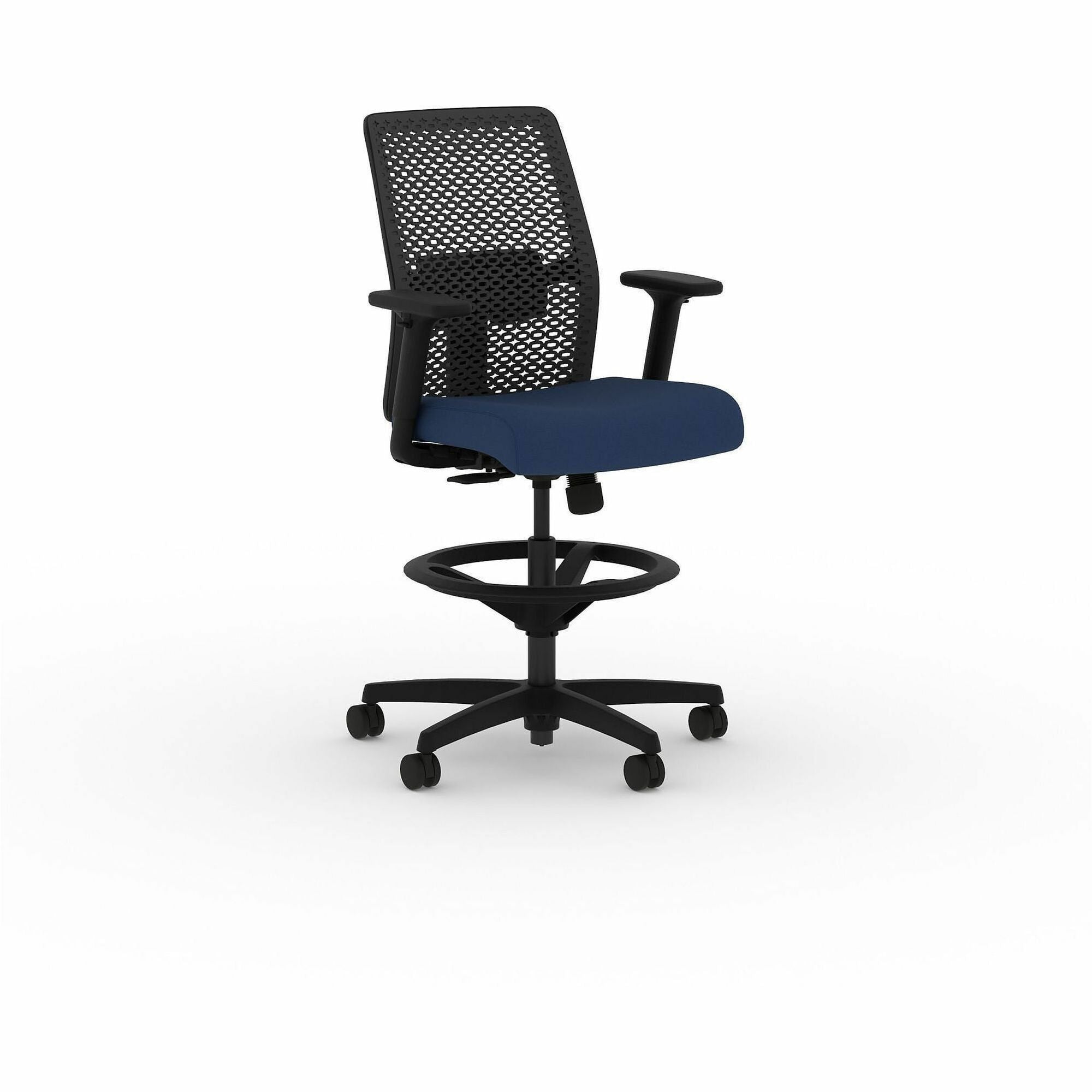 HON Ignition 2.0 Sitting Stool - Charcoal Back Color - Low Back - Blue - 1 Each