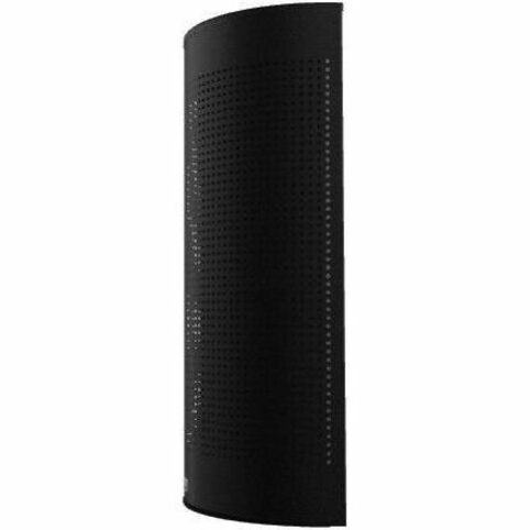 Rubbermaid Commercial Half Round Metallic Waste Receptacle - Open Top - 12 gal Capacity - Half-round - For Indoor, Commercial - Fire Resistant - Perforated, Fire-Safe - 32" Height x 18" Width x 9" Depth - Steel - Textured Black - 1 Each