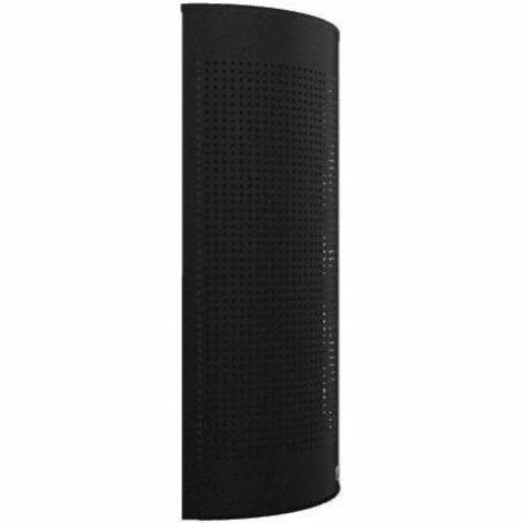 Rubbermaid Commercial Half Round Metallic Waste Receptacle - Open Top - 12 gal Capacity - Half-round - For Indoor, Commercial - Fire Resistant - Perforated, Fire-Safe - 32" Height x 18" Width x 9" Depth - Steel - Textured Black - 1 Each