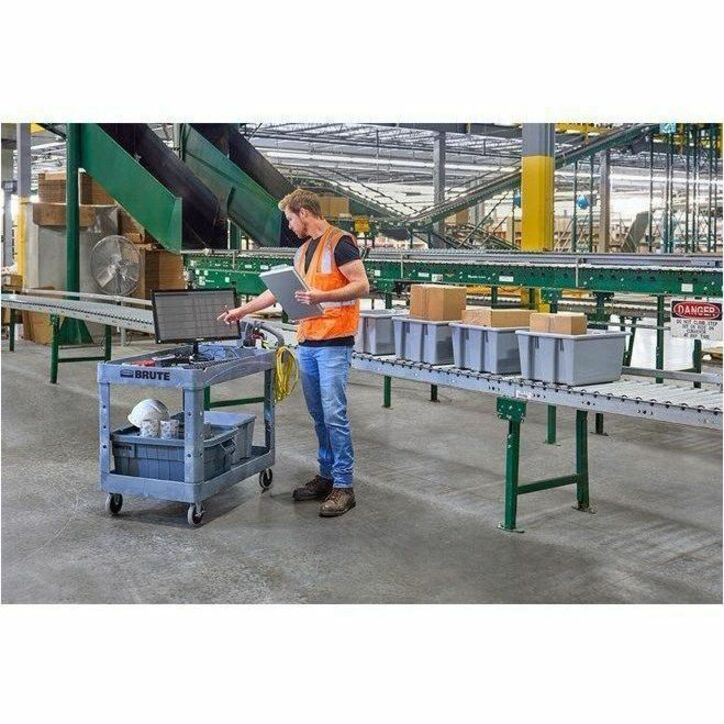 Rubbermaid Commercial Brute Utility Cart - 500 lb Load Capacity - 4 Casters - 5" Caster Size - Foam - 44" Length x 25.25" Width x 39" Height - Gray - 1 Each