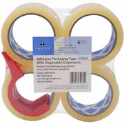 3 mil Thickness - 3" Core - Clear - Acrylic Adhesive - Dispenser Included - Temperature Resistant, UV Resistant, Tear Resistant, Split Resistant, Break Resistant - For Packaging, Metal, Glass, Polycarbonate - 4 / Pack