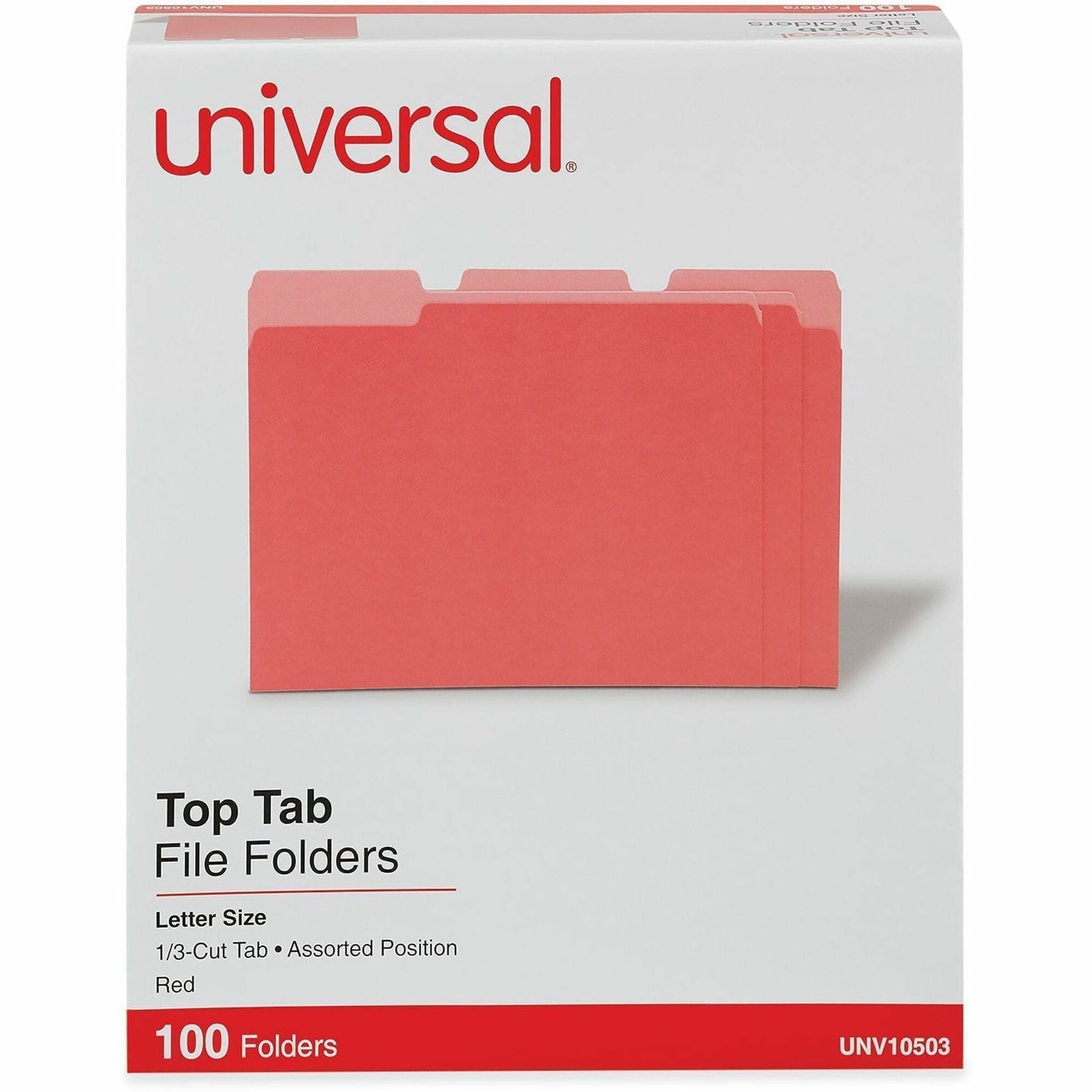 8 1/2" x 11" - 3/4" Expansion - Top Tab Location - 11 pt. - Stock - Red, Light Red - Tear Resistant, No-sag Expansion, Index Tab - 10% Recycled - 100 / Box