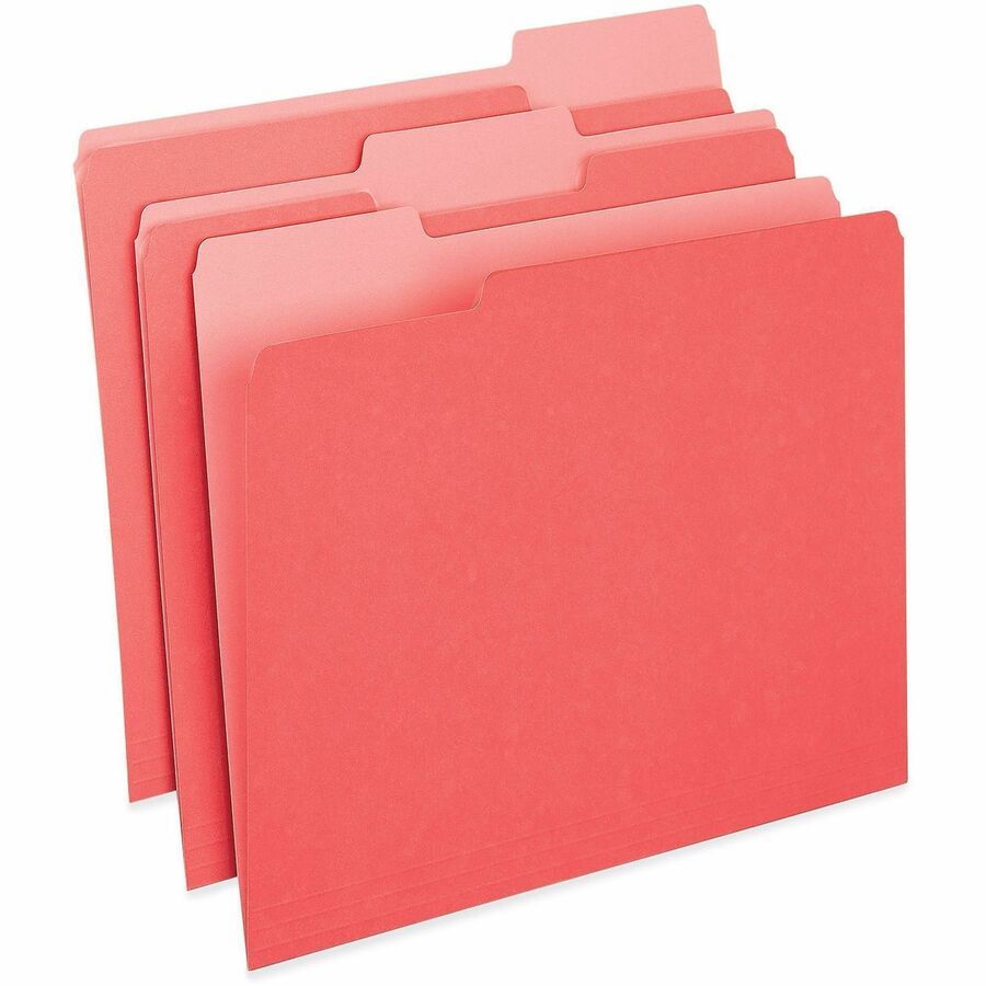 8 1/2" x 11" - 3/4" Expansion - Top Tab Location - 11 pt. - Stock - Red, Light Red - Tear Resistant, No-sag Expansion, Index Tab - 10% Recycled - 100 / Box