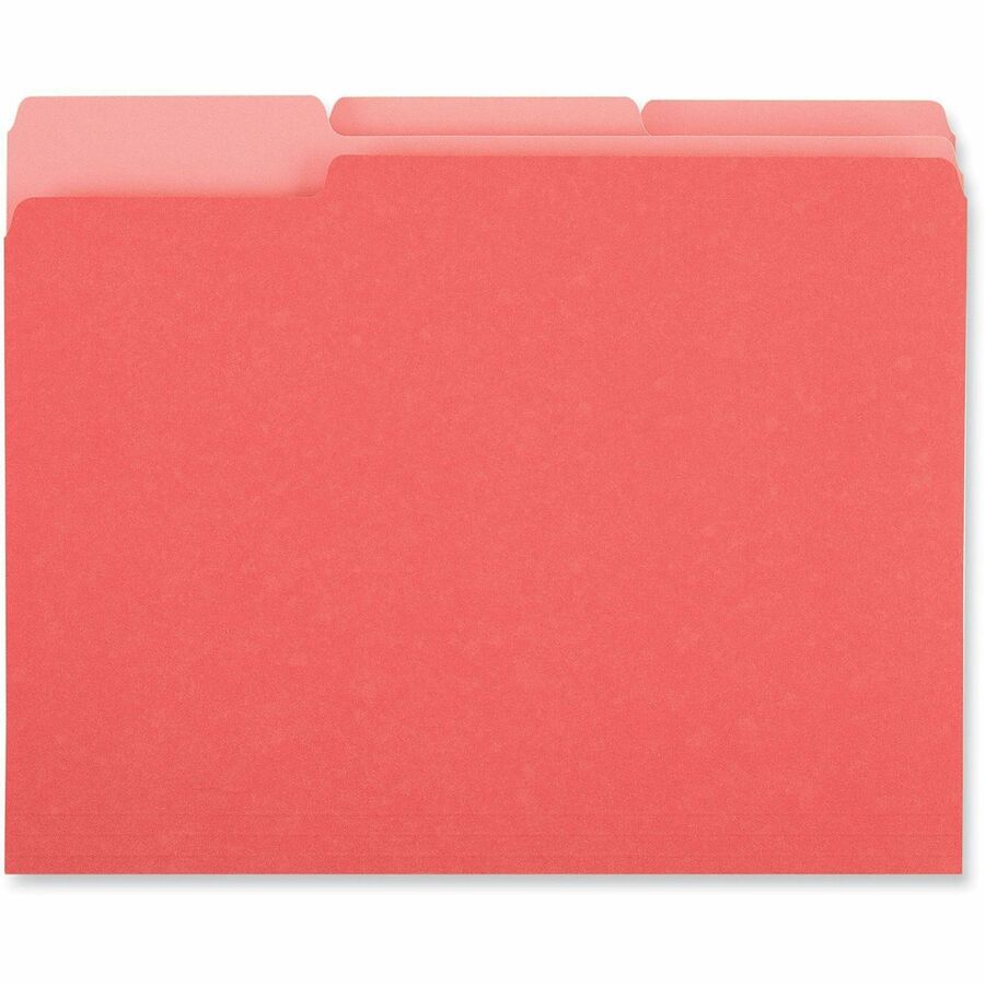 8 1/2" x 11" - 3/4" Expansion - Top Tab Location - 11 pt. - Stock - Red, Light Red - Tear Resistant, No-sag Expansion, Index Tab - 10% Recycled - 100 / Box