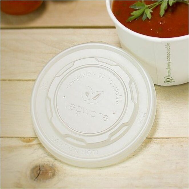 Round - 4.5" Diameter - Crystallized Polylactic Acid (CPLA) - Off White - 500 / Carton