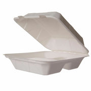 Vegware Compostable Takeout Containers, Natural Molded Fiber, Clamshell, 200 per Carton