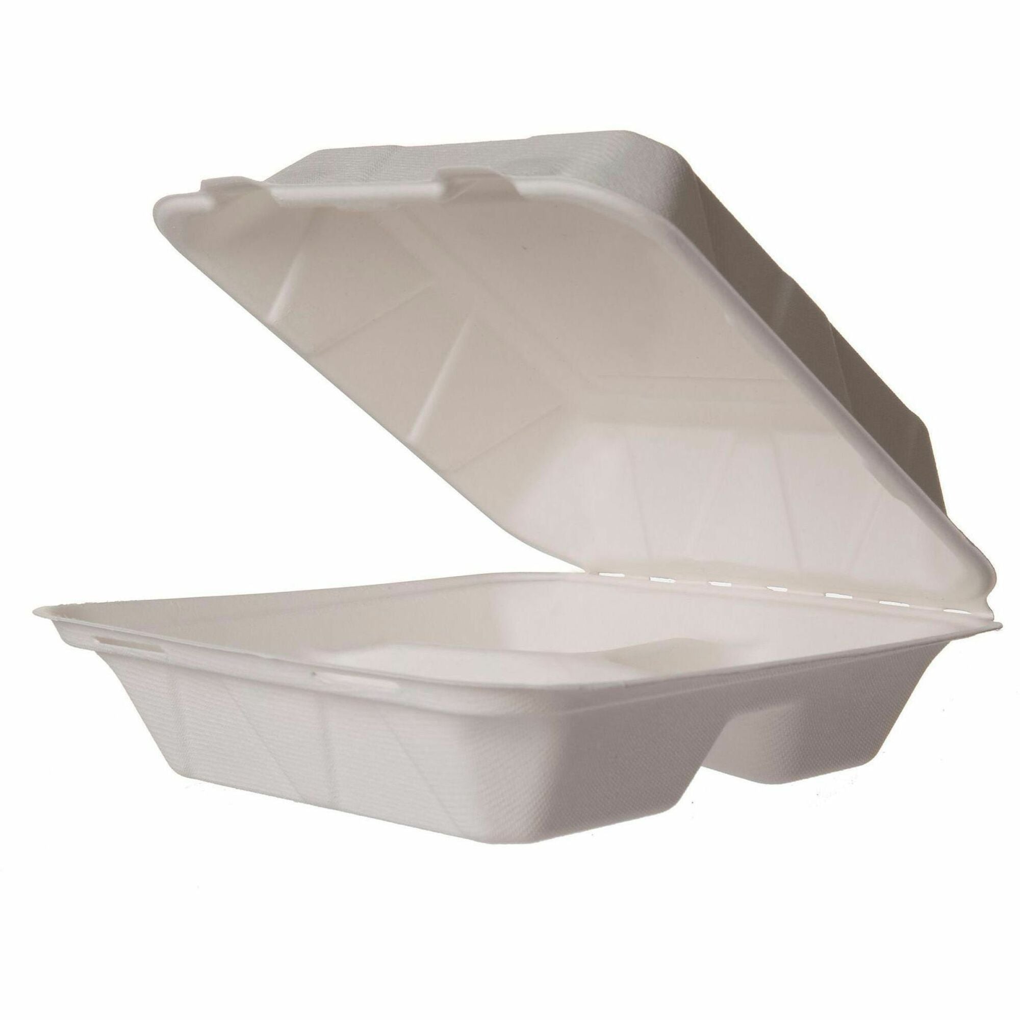 Vegware Compostable Takeout Containers, Natural Molded Fiber, Clamshell, 200 per Carton