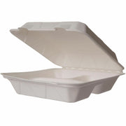 Vegware Compostable Takeout Containers, Natural Molded Fiber, Clamshell, 200 per Carton
