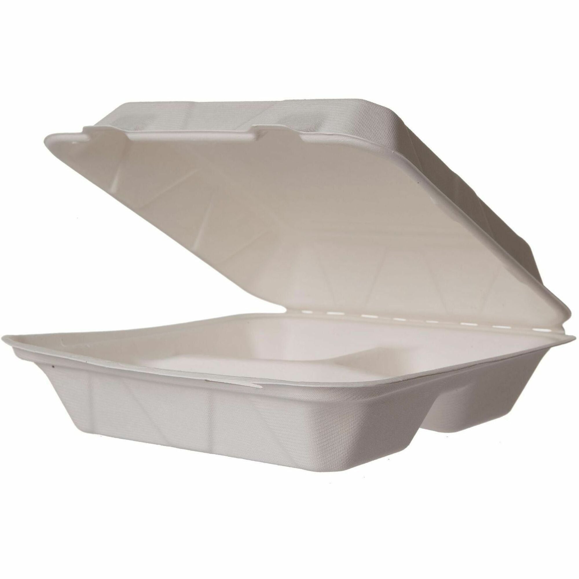 Vegware Compostable Takeout Containers, Natural Molded Fiber, Clamshell, 200 per Carton