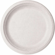 Vegware Sugarcane Plates - Food - 9" Diameter - Natural - Sugarcane, Molded Fiber Body - 500 / Carton