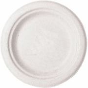 Vegware Sugarcane Plates - Food - 6" Diameter - Natural - Sugarcane, Molded Fiber Body - 1000 / Carton