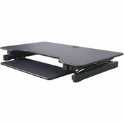40" Width - Desktop - Black - For Multipurpose - Adjustable Height, Grommet, Keyboard Tray