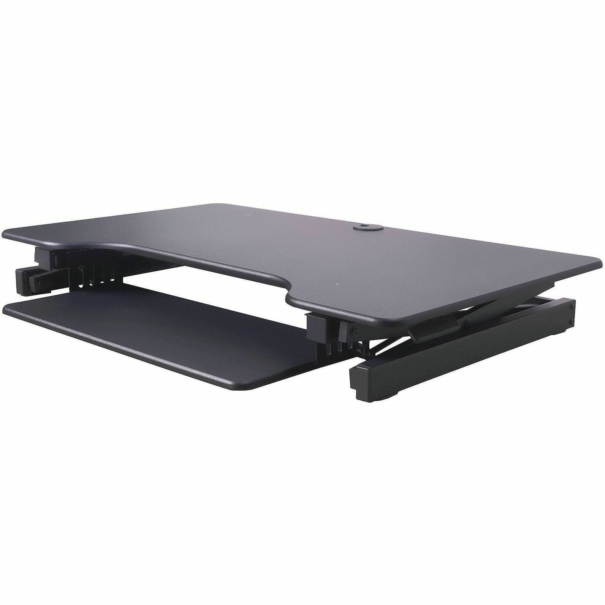 40" Width - Desktop - Black - For Multipurpose - Adjustable Height, Grommet, Keyboard Tray
