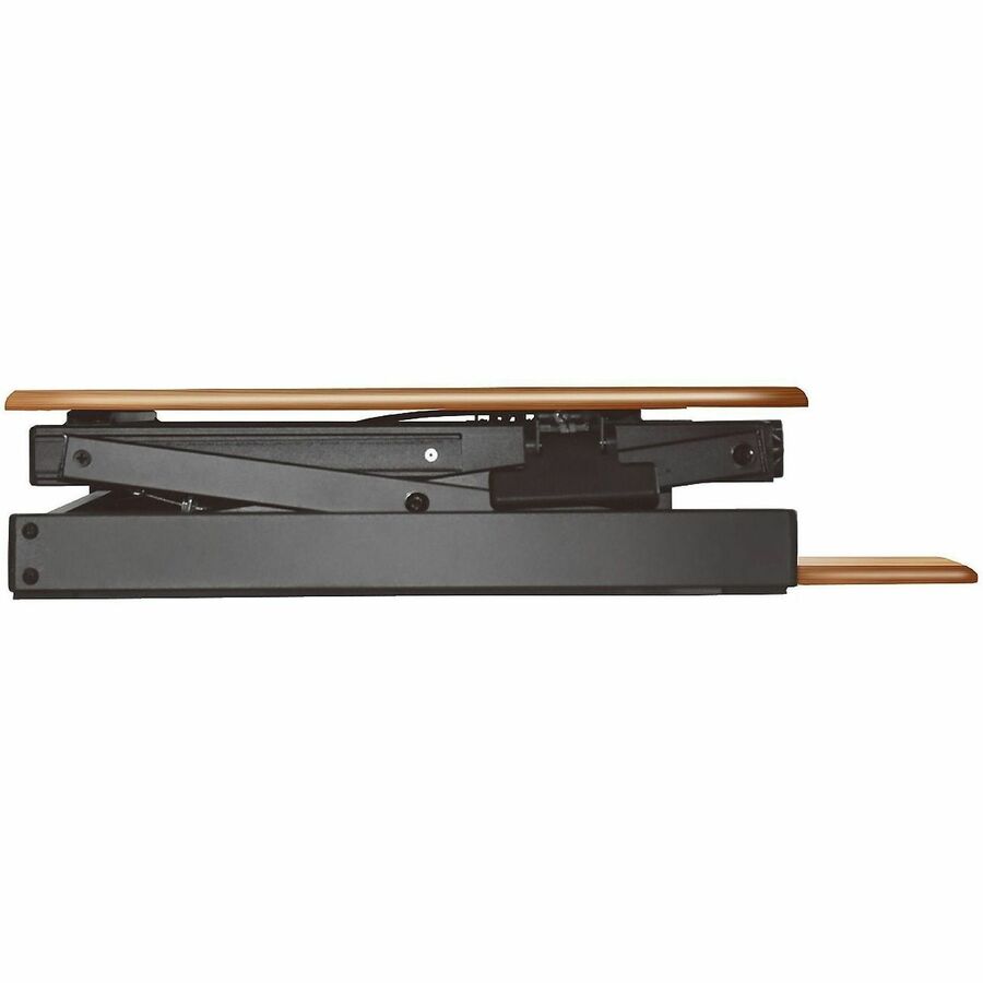 Rocelco R DADBR-40 Height-Adjustable Sit-to-Standing Desk Riser - 40 lb Load Capacity - 20" Height x 40" Width x 23.60" Depth - Desktop - Teak - For Monitor, Notebook, Keyboard - Adjustable Height, Keyboard Tray, Scratch Resistant