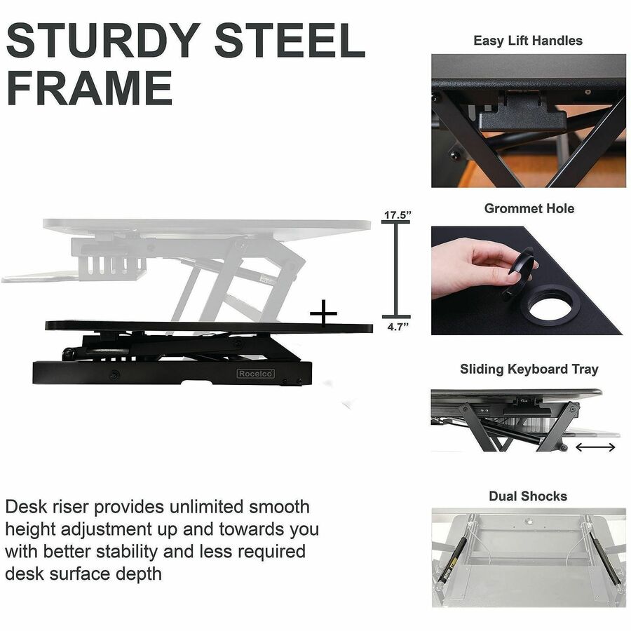 40 lb Load Capacity - 45" Width - Desktop - Black - For Multipurpose - Keyboard Tray