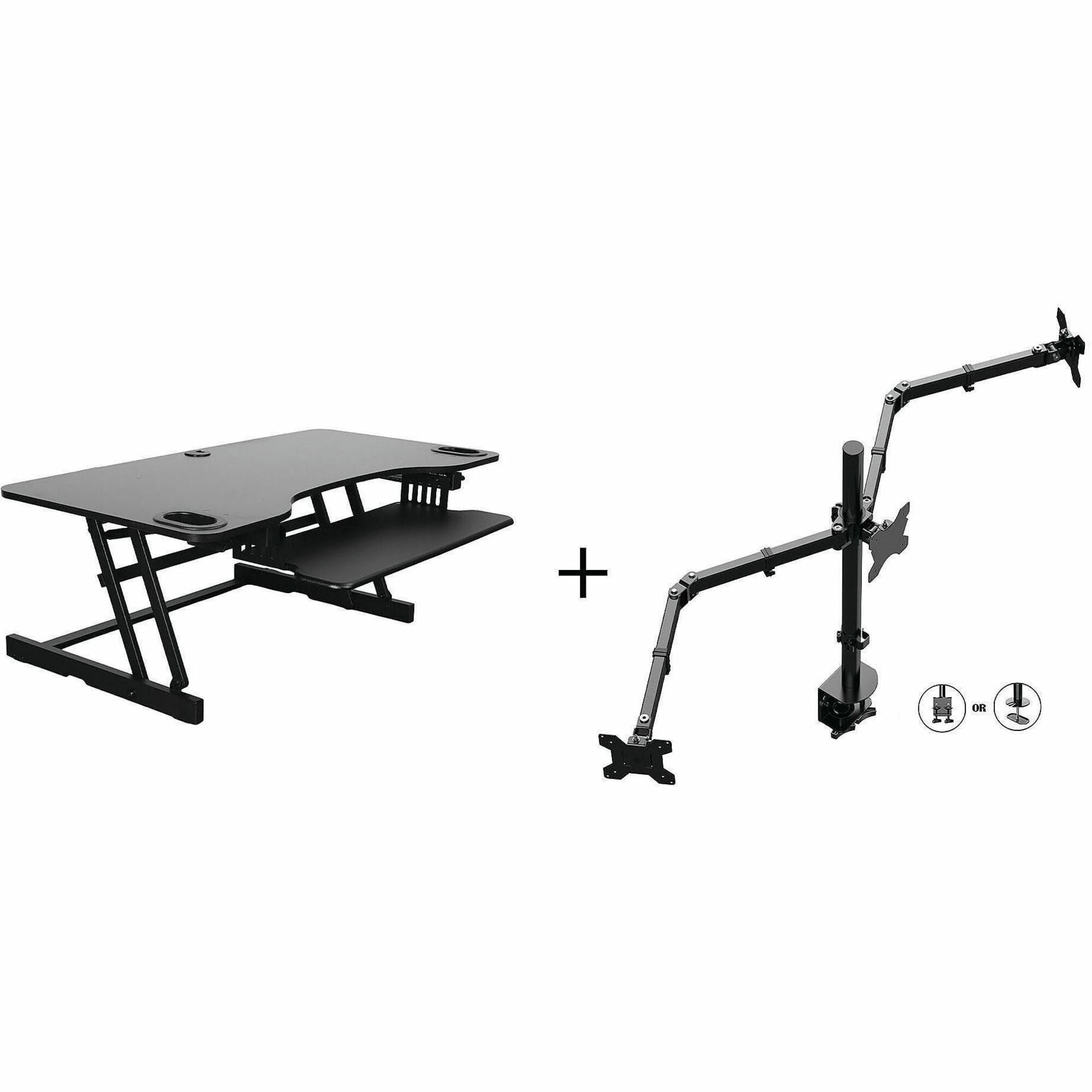 40 lb Load Capacity - 45" Width - Desktop - Black - For Multipurpose - Keyboard Tray