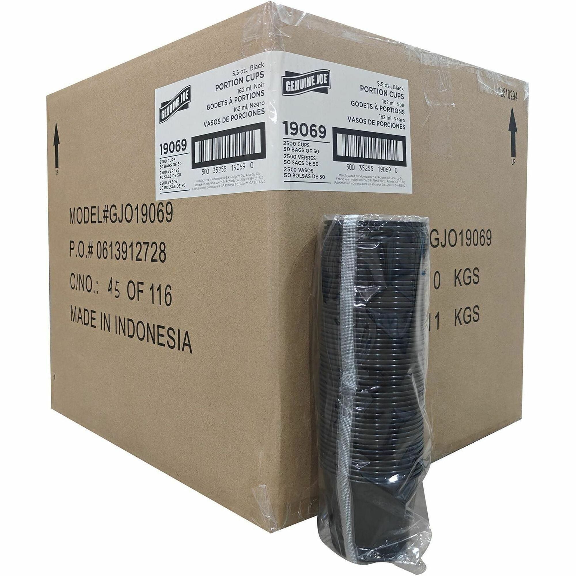 5.50 fl oz - Leak Proof Closure - Black - 50 / Carton