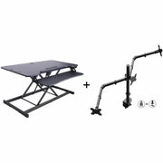 46" Width - Desktop - Black - For Multipurpose - Adjustable Height, Grommet