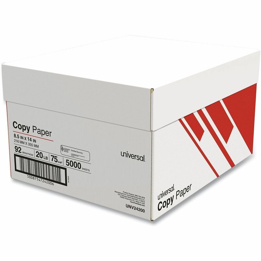 Universal Copy Paper - 92 Brightness - 20 lb Basis Weight - Archival-safe, Acid-free - White - 40 / Pallet