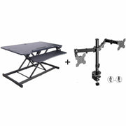 46" Width - Desktop - Black - For Multipurpose - Adjustable Height, Grommet