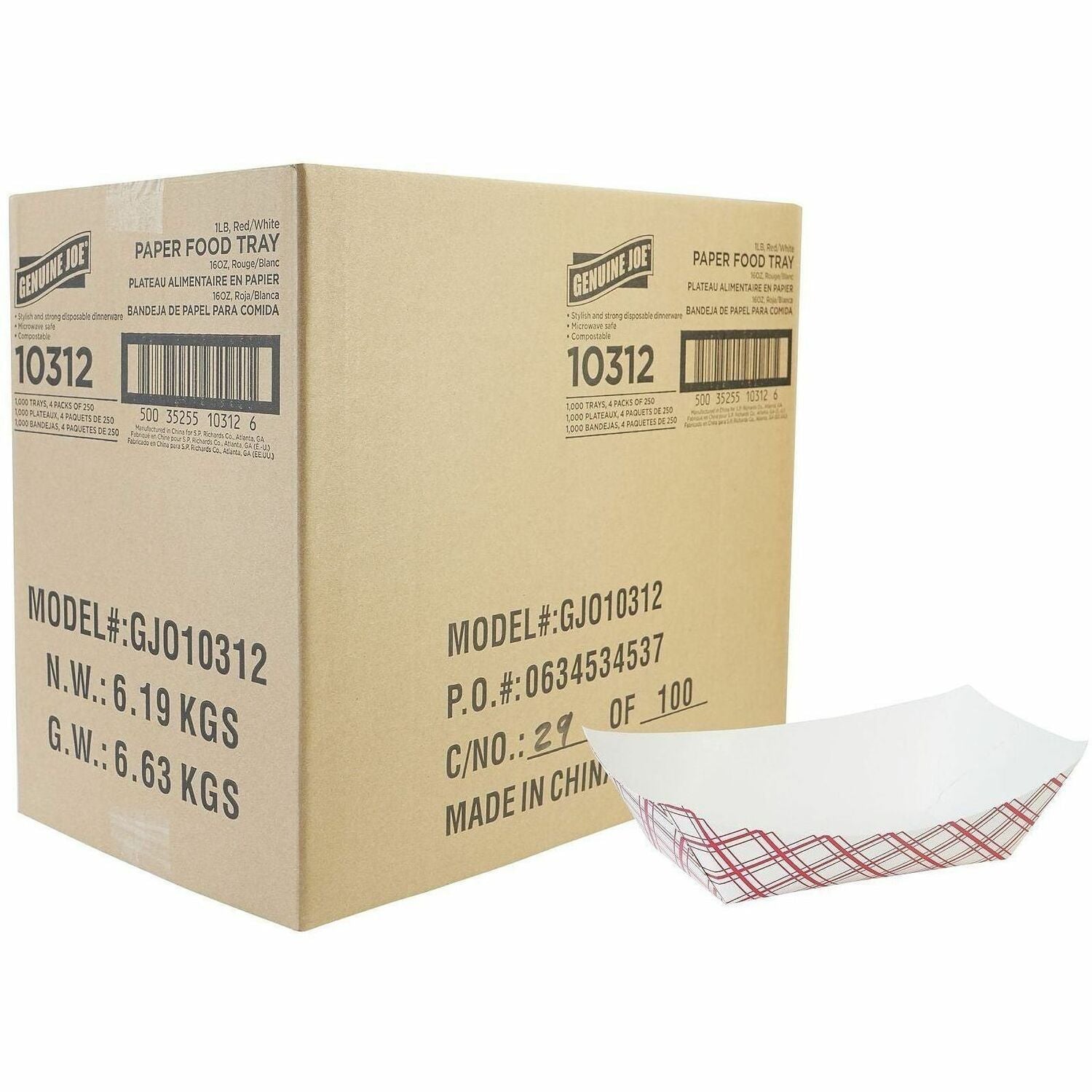 Tray;Food;Paper;1Lb;1000