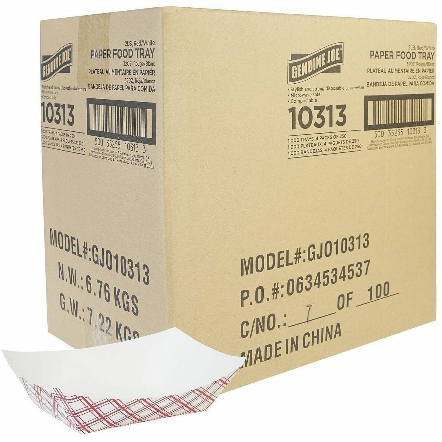 Tray;Food;Paper;2Lb;1000