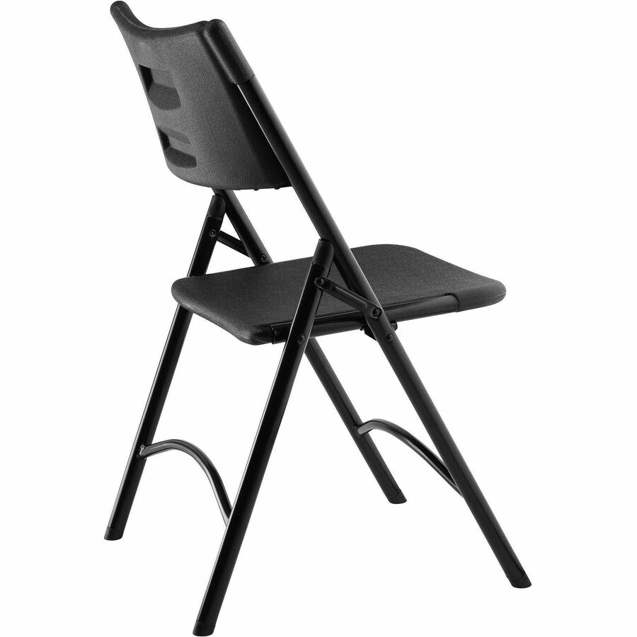 NPS® 600 Series Heavy Duty Plastic Folding Chair, Pack of 4, Surface Color: Black, Frame Color: Black