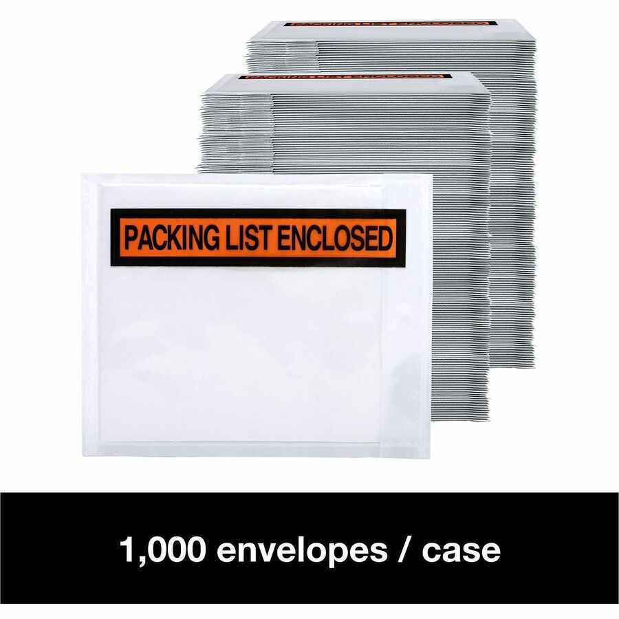 Packing List - 4 1/2" Width x 5 1/2" Length - Clear - Resin - 1 / Carton