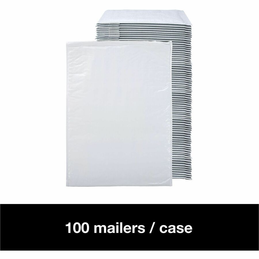 Bubble/Shipping - #4 - 9 1/2" Width x 14 1/2" Length - Self-sealing - White - Polyethylene - 1 / Carton