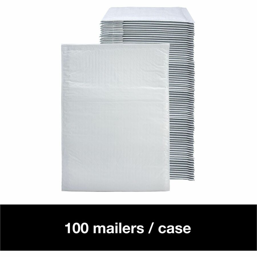 Bubble/Shipping - #5 - 10 1/2" Width x 16" Length - Self-sealing - White - Polyethylene - 1 / Carton