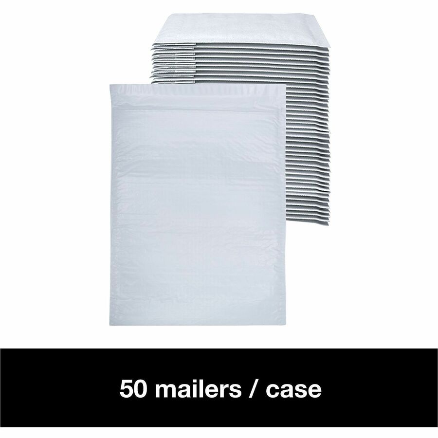 Bubble/Shipping - #7 - 14 1/4" Width x 20" Length - Self-sealing - White - Polyethylene - 1 / Carton