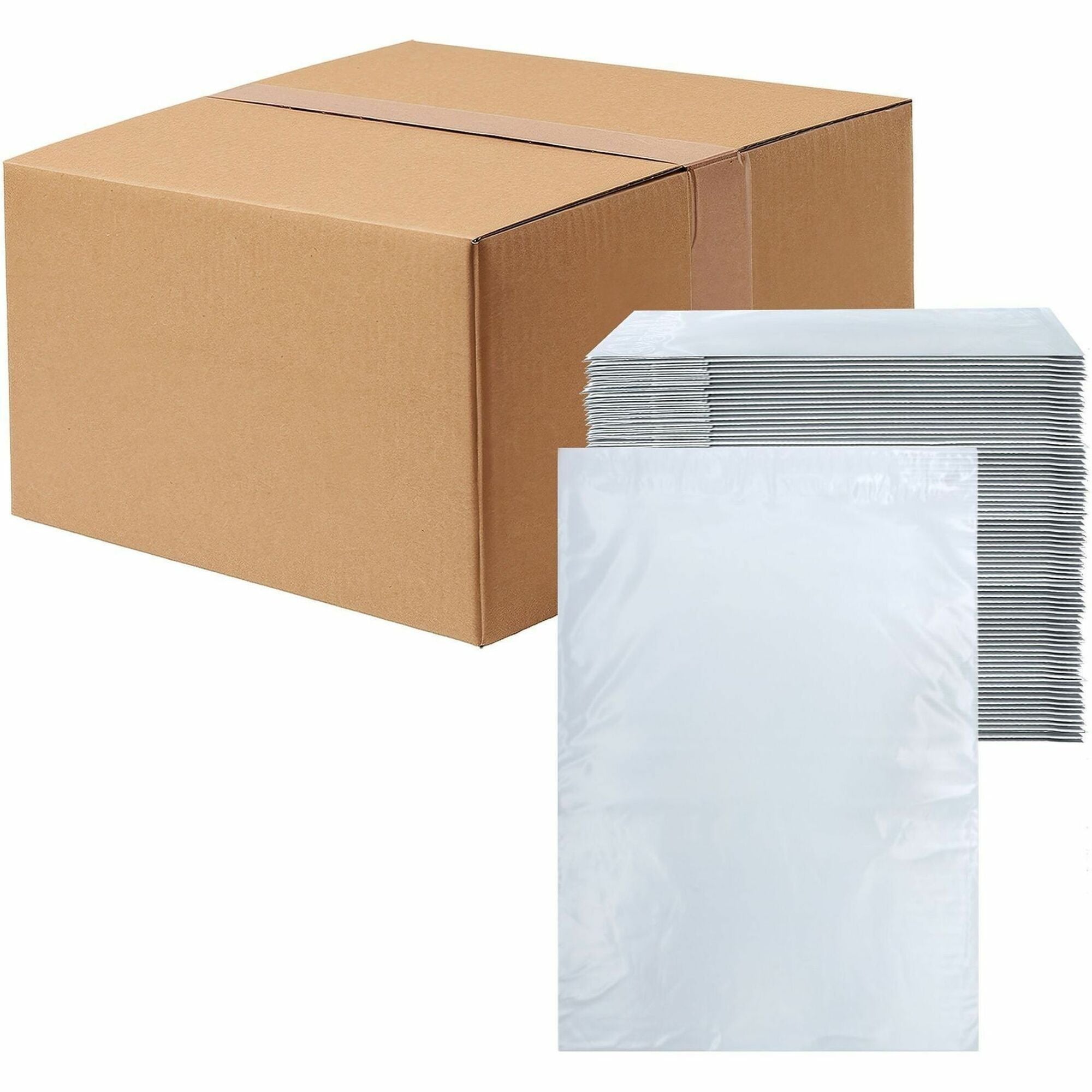 Mailing/Shipping - #5 - 12" Width x 15 1/2" Length - Self-sealing - White - Polyethylene - 1 / Carton
