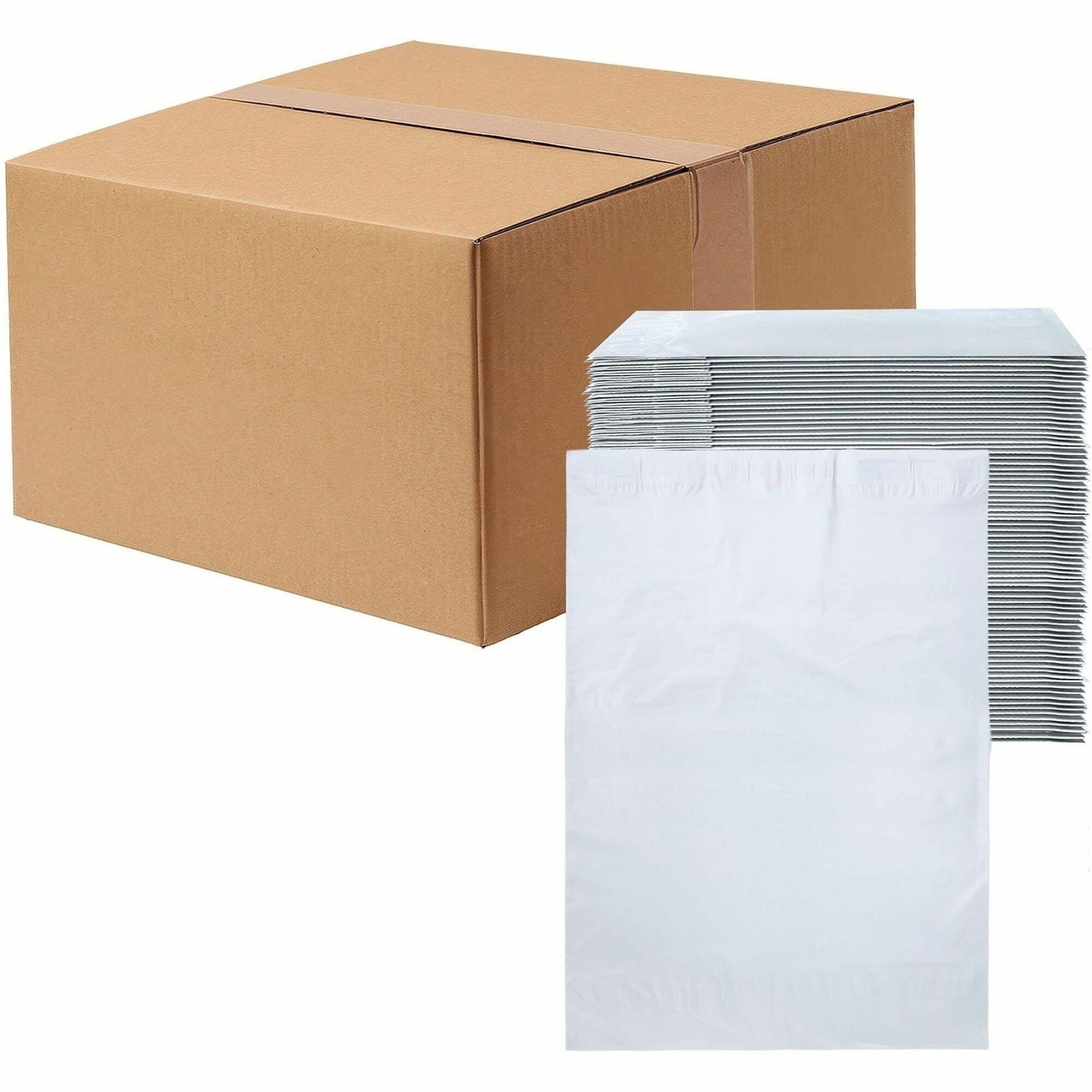 Mailing/Shipping - #7 - 14 1/2" Width x 19" Length - Self-sealing - White - Polyethylene - 1 / Carton