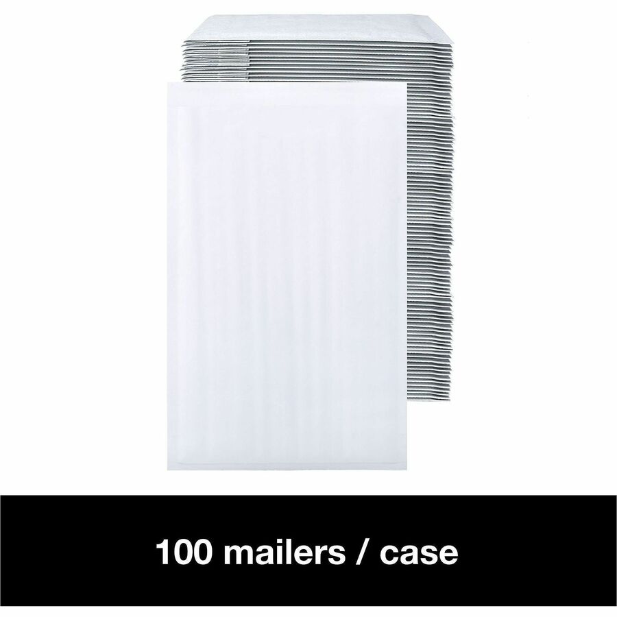 Bubble/Shipping - #4 - 9 1/2" Width x 14 1/2" Length - Self-sealing - White - Paper - 1 / Carton
