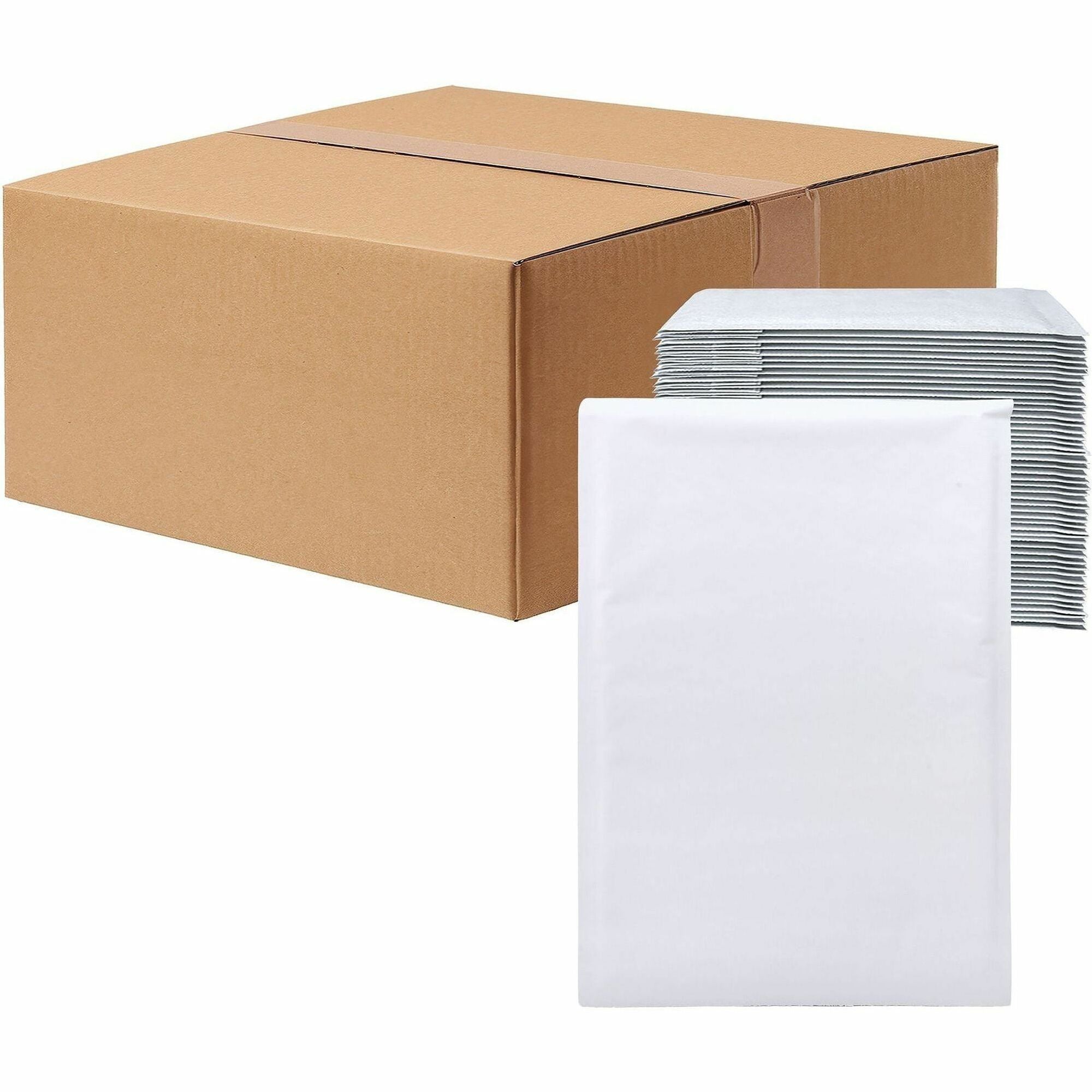 Bubble/Shipping - #7 - 14 1/4" Width x 20" Length - Self-sealing - White - Paper - 1 / Carton