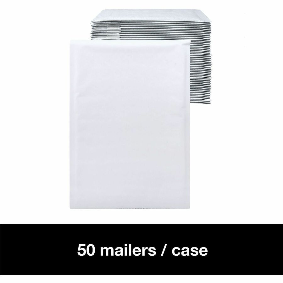 Bubble/Shipping - #7 - 14 1/4" Width x 20" Length - Self-sealing - White - Paper - 1 / Carton