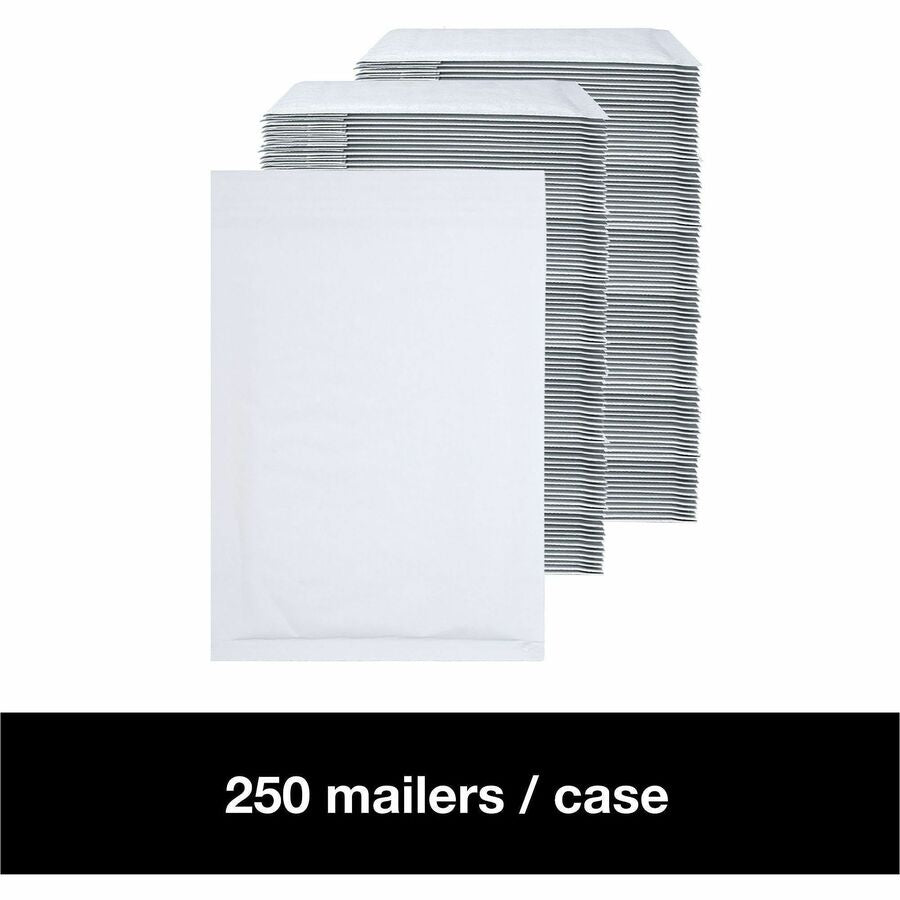 Bubble/Shipping - #0 - 6 1/2" Width x 10" Length - Self-sealing - White - Paper - 1 / Carton