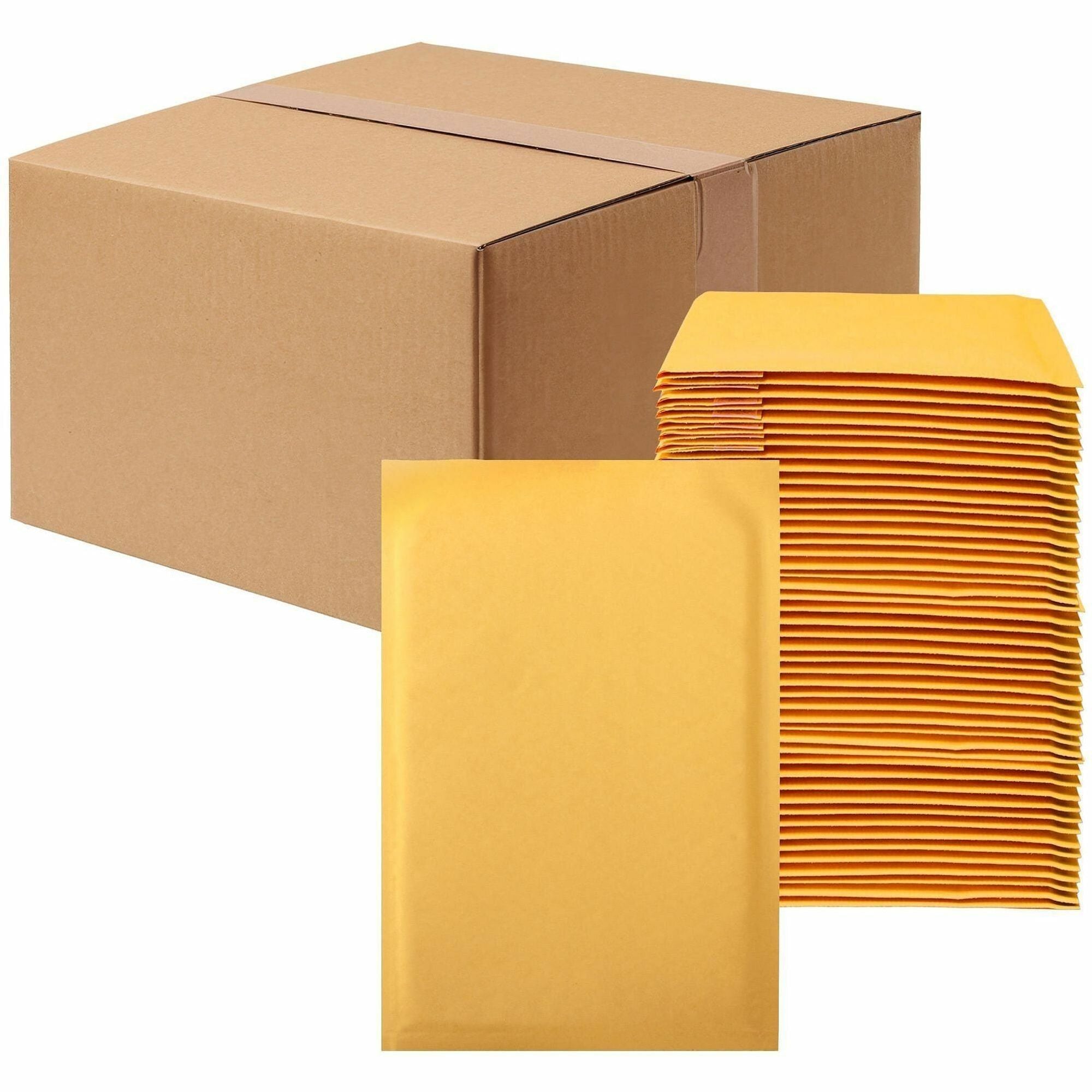 Bubble/Shipping - #5 - 10 1/2" Width x 16" Length - Self-sealing - Kraft - Kraft - 1 / Carton