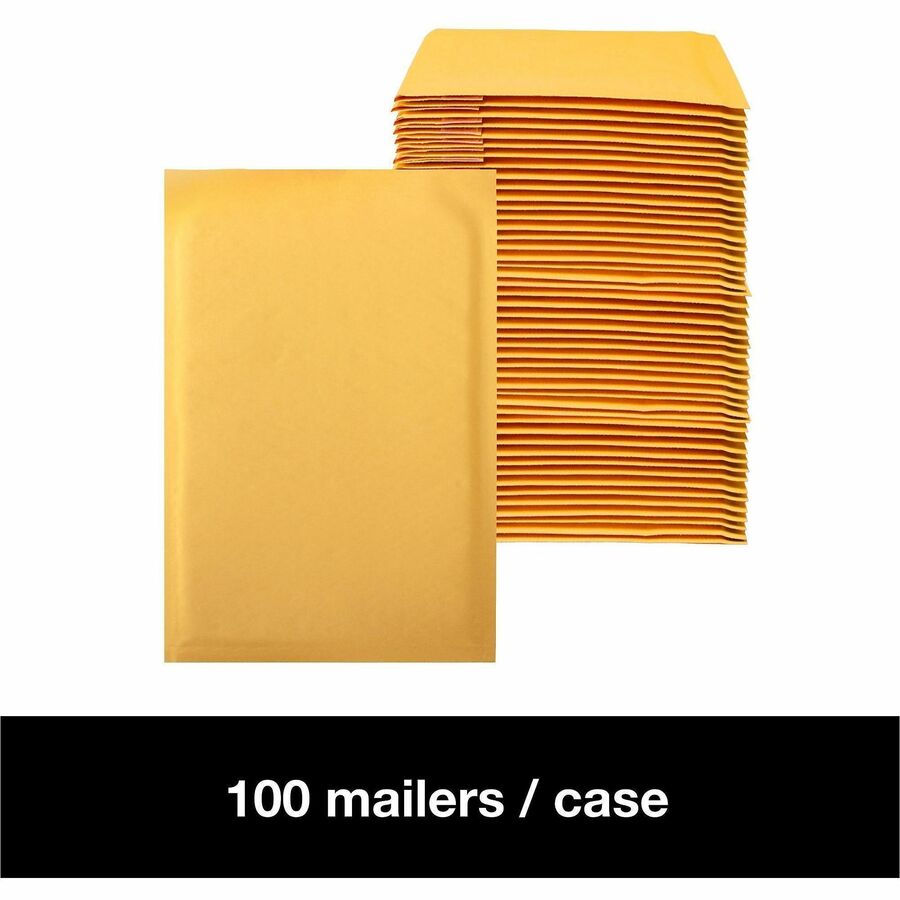 Bubble/Shipping - #5 - 10 1/2" Width x 16" Length - Self-sealing - Kraft - Kraft - 1 / Carton