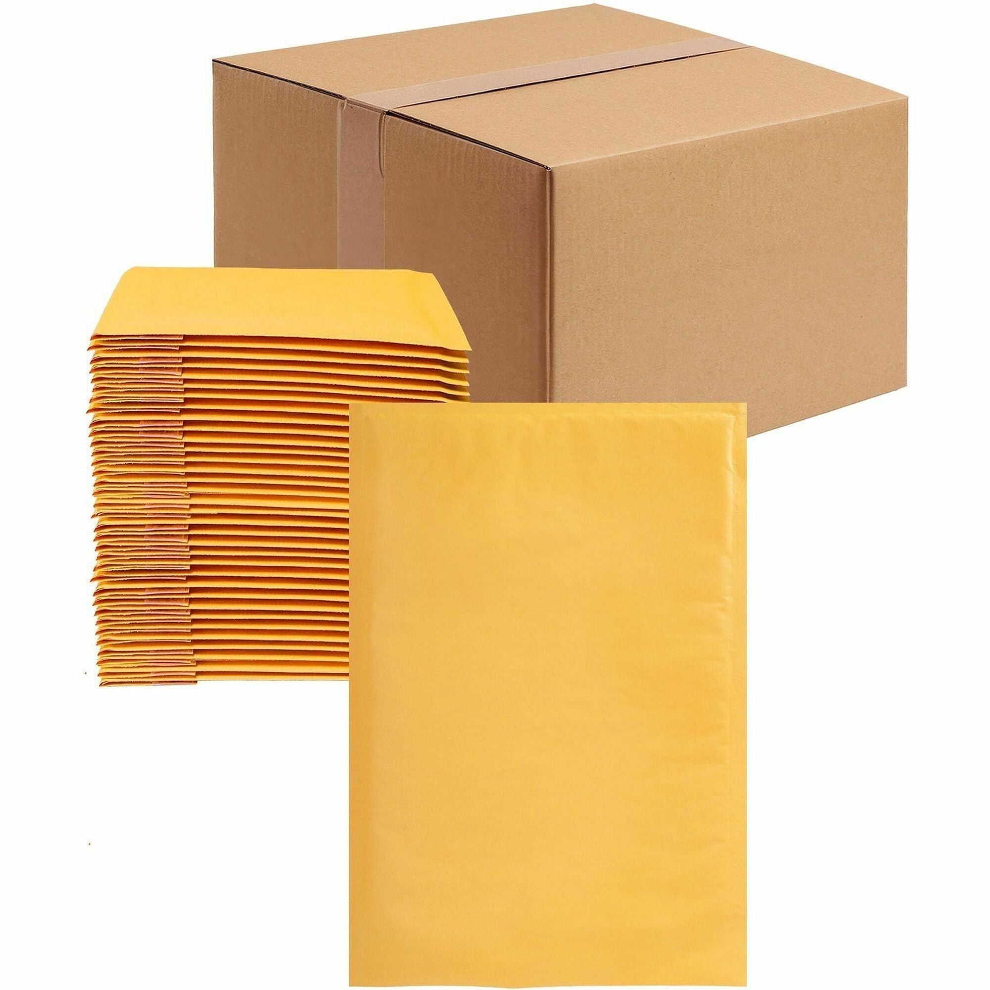 Bubble/Shipping - #6 - 12 1/2" Width x 19" Length - Self-sealing - Kraft - Kraft - 1 / Carton