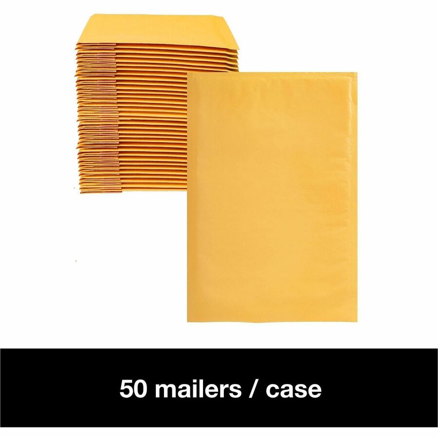 Bubble/Shipping - #6 - 12 1/2" Width x 19" Length - Self-sealing - Kraft - Kraft - 1 / Carton