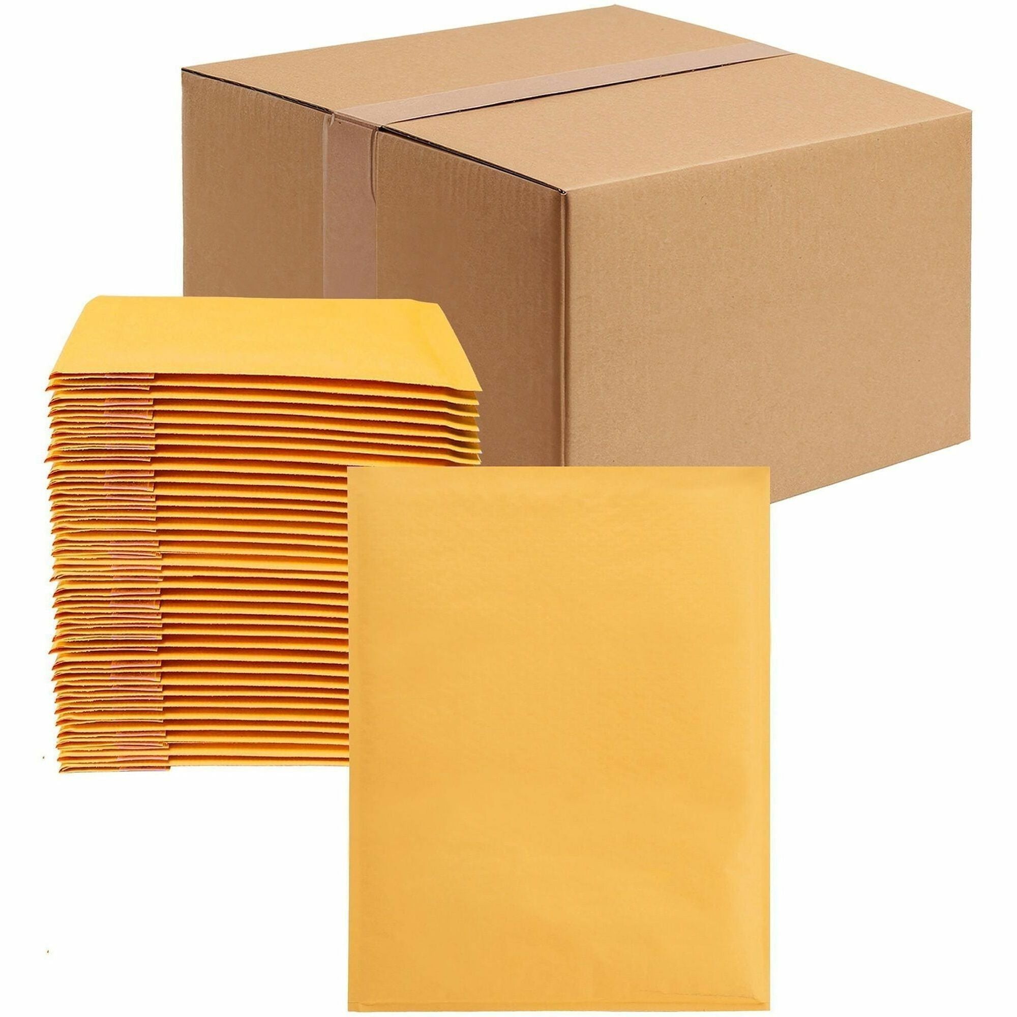 Bubble/Shipping - #7 - 14 1/4" Width x 20" Length - Self-sealing - Kraft - Kraft - 1 / Carton