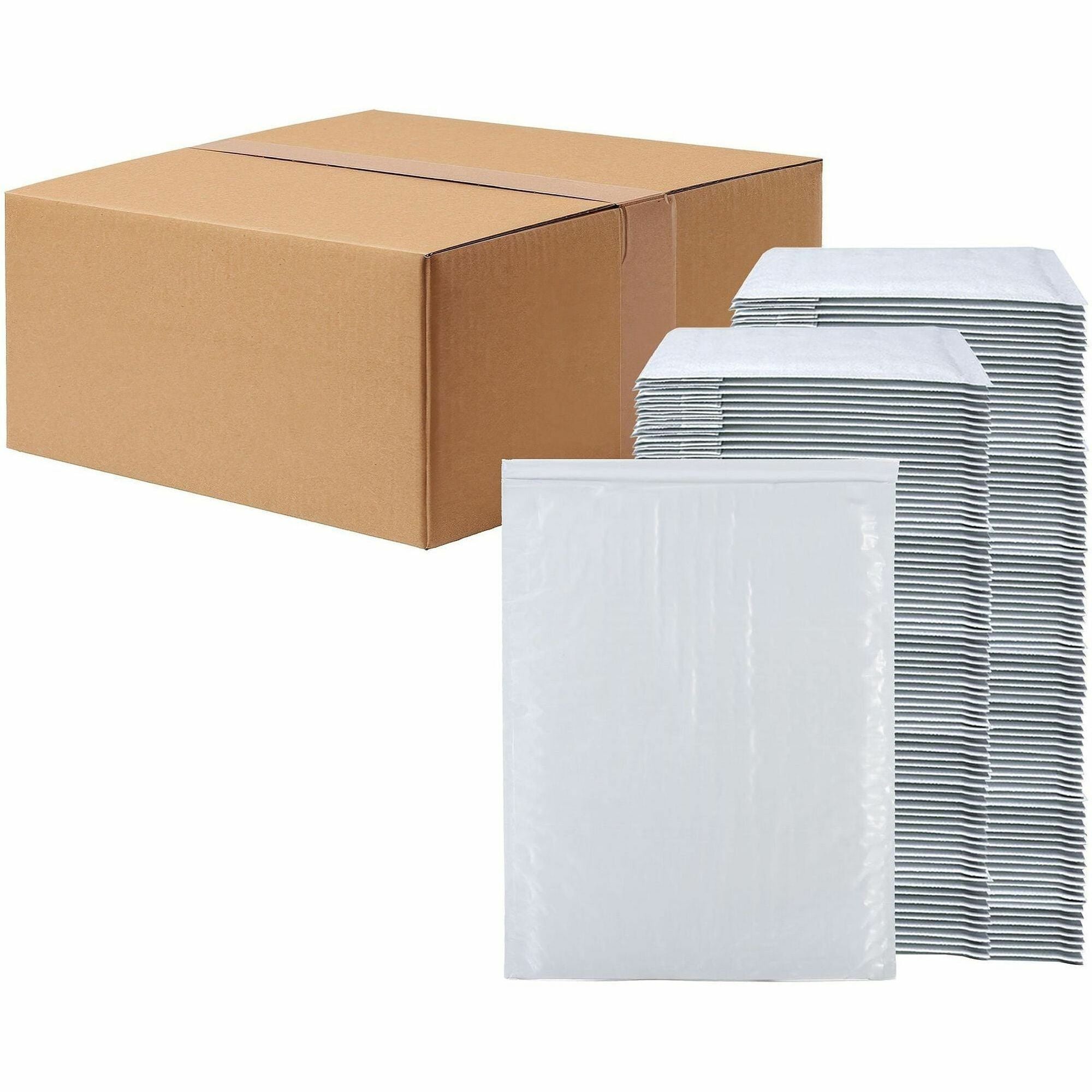 Bubble/Shipping - #0 - 6 1/2" Width x 10" Length - Self-sealing - White - Polyethylene - 1 / Carton