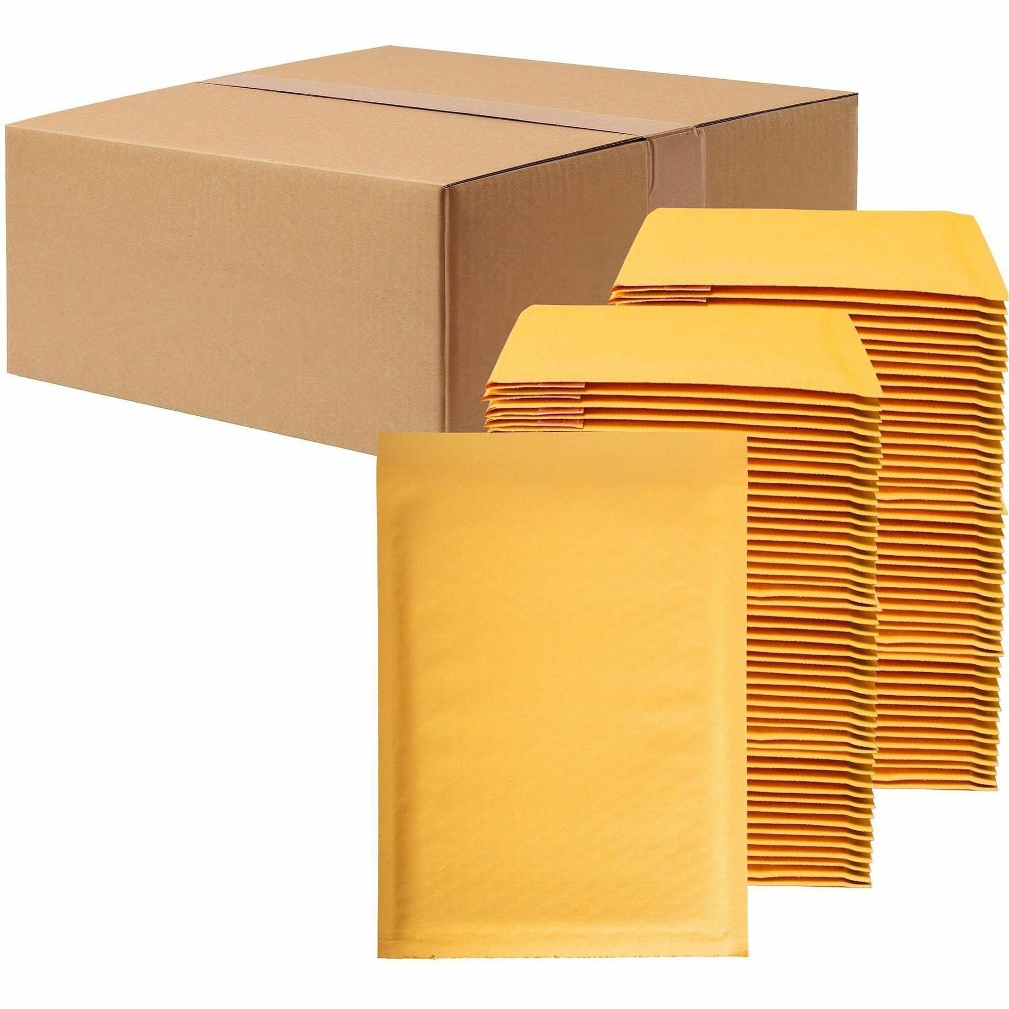 Bubble/Shipping - #00 - 5" Width x 10" Length - Self-sealing - Kraft - Kraft - 1 / Carton